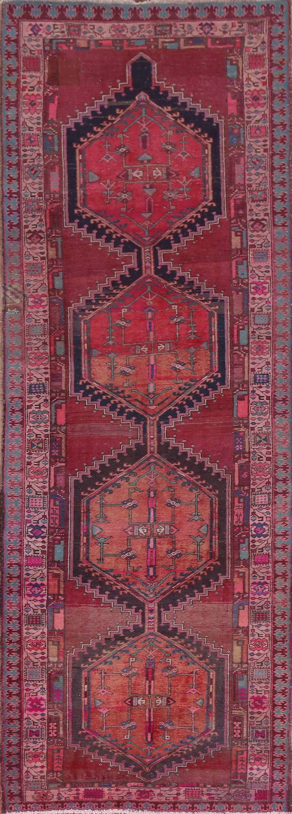 Geometric Ardebil Persian Runner Rug 4x12