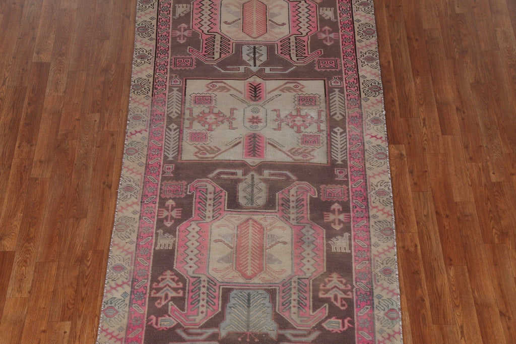 Geometric Meshkin Persian Runner Rug 4x9