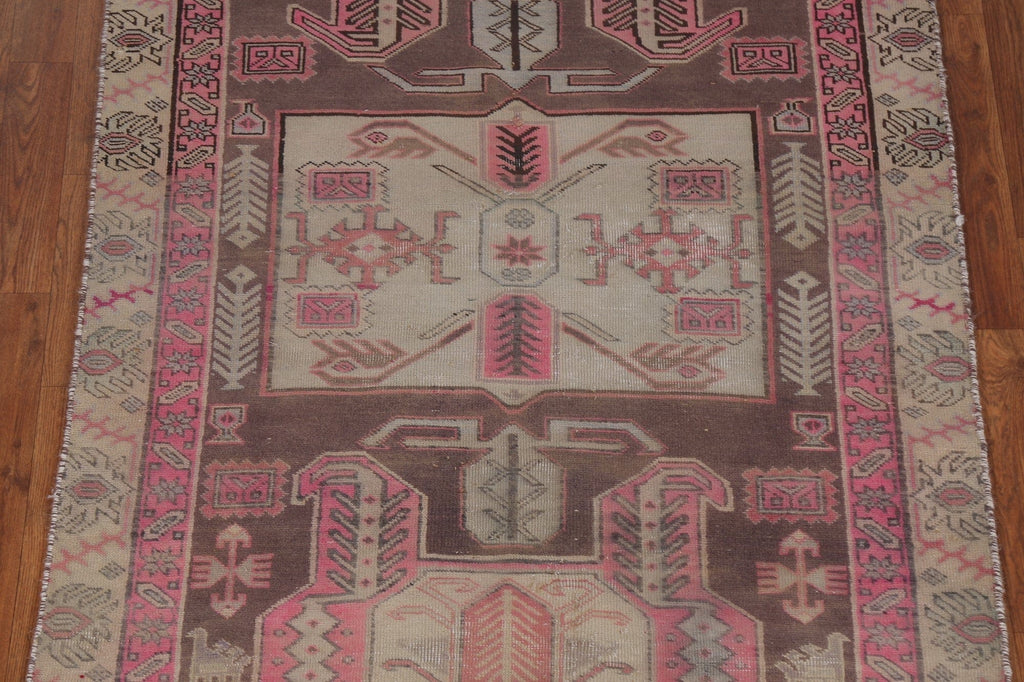 Geometric Meshkin Persian Runner Rug 4x9