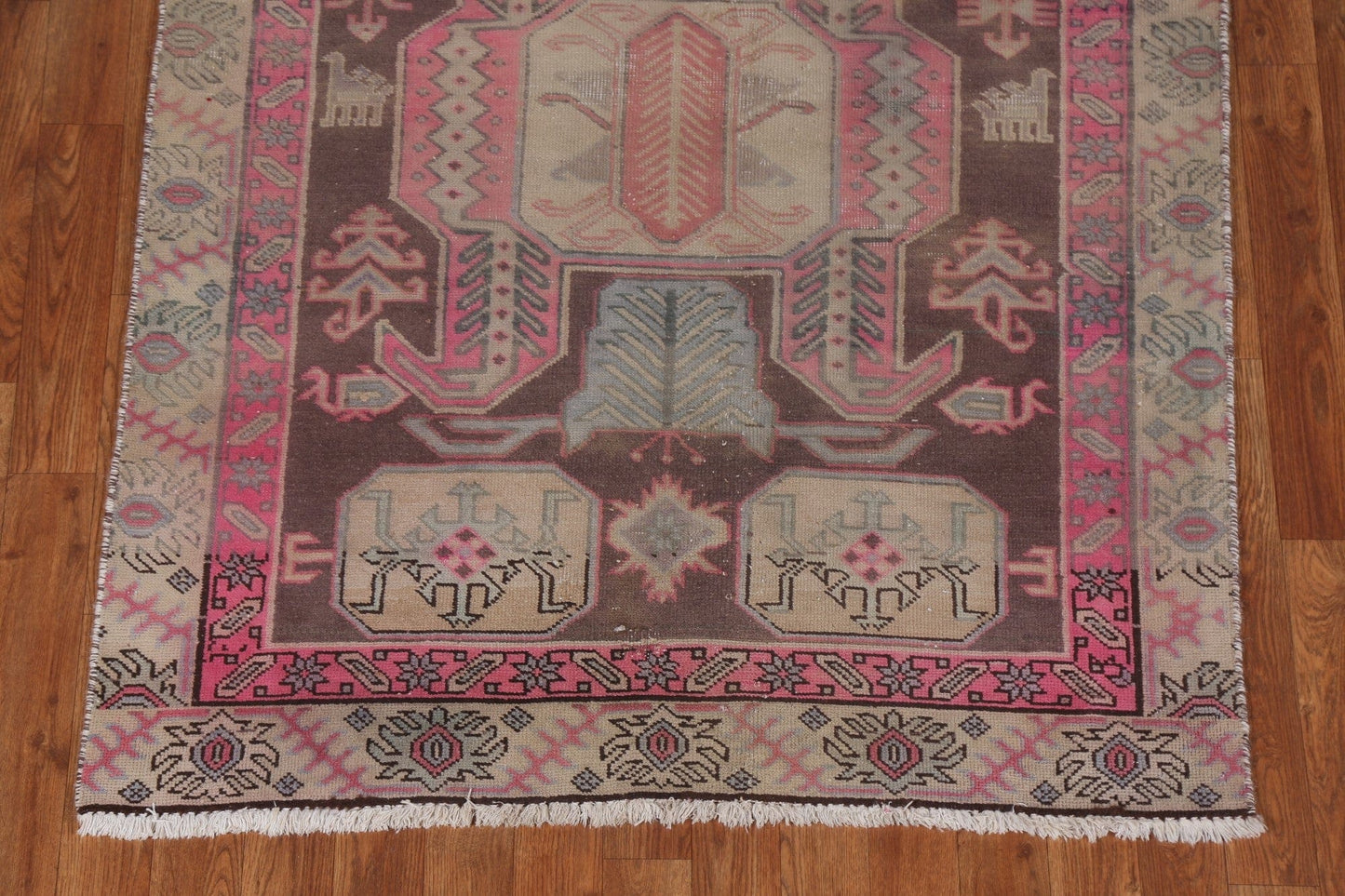 Geometric Meshkin Persian Runner Rug 4x9