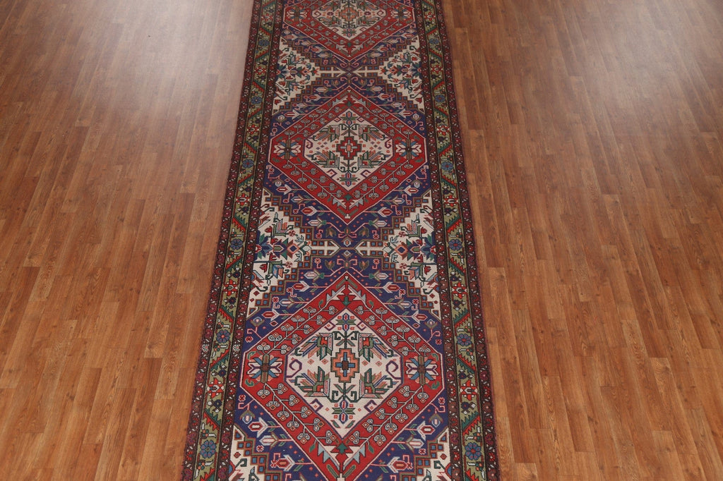 Geometric Handmade Tabriz Wool Persian Rug 4x15