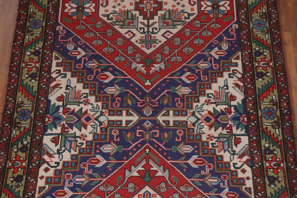 Geometric Handmade Tabriz Wool Persian Rug 4x15