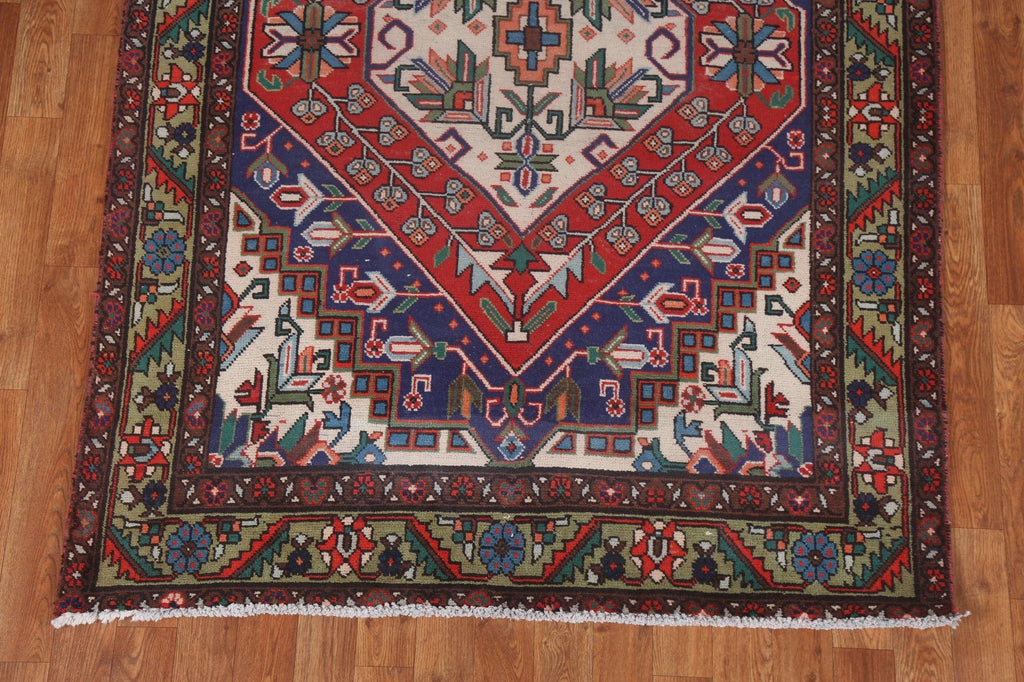 Geometric Handmade Tabriz Wool Persian Rug 4x15