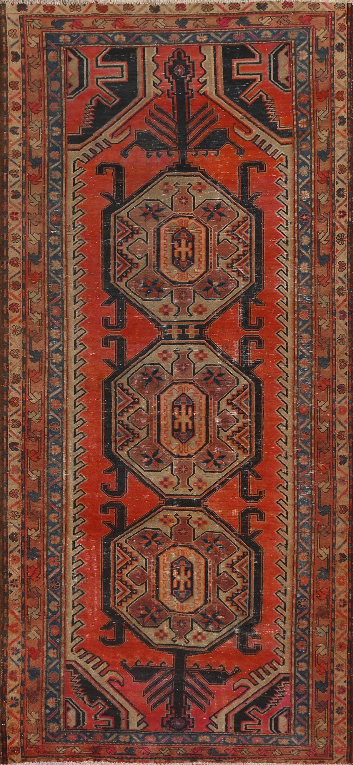 Vintage Wool Handmade Meshkin Persian Rug 5x10