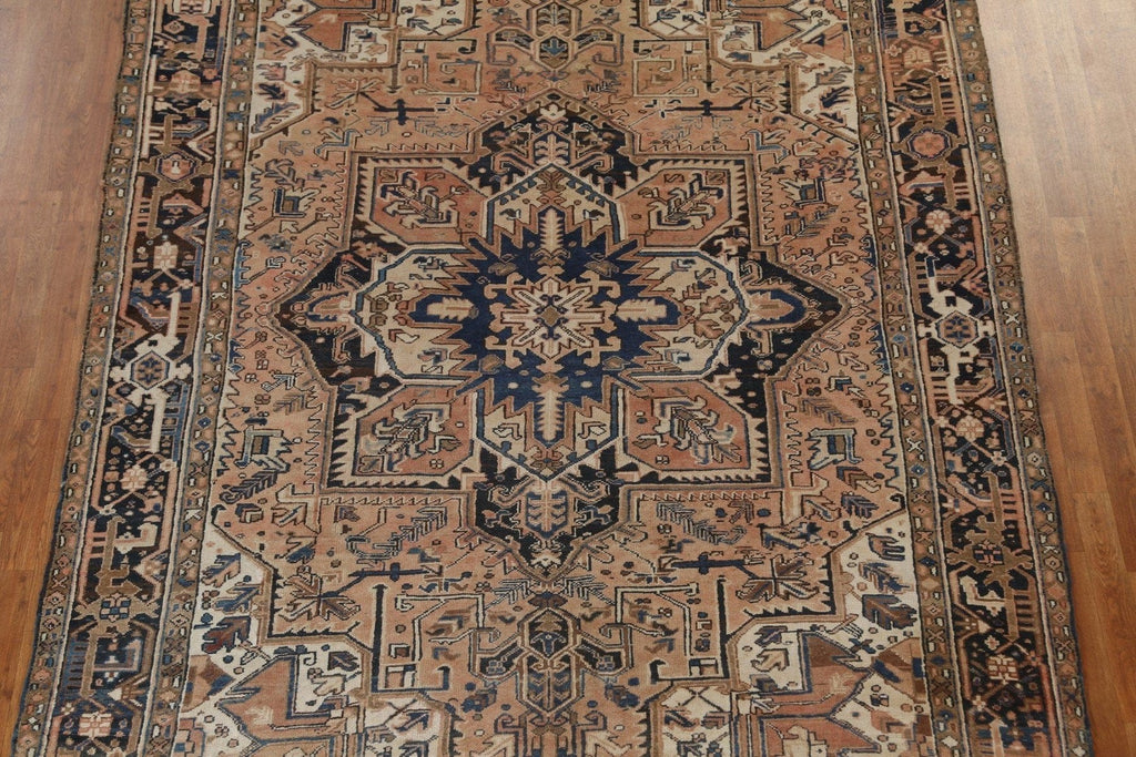 Vintage Wool Geometric Heriz Persian Rug 8x11