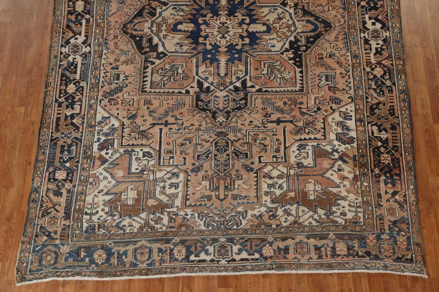 Vintage Wool Geometric Heriz Persian Rug 8x11