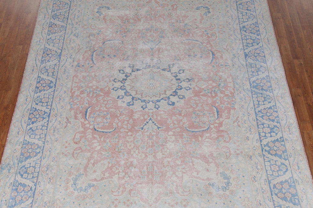 Muted Distressed Kerman Persian Area Rug 8x11