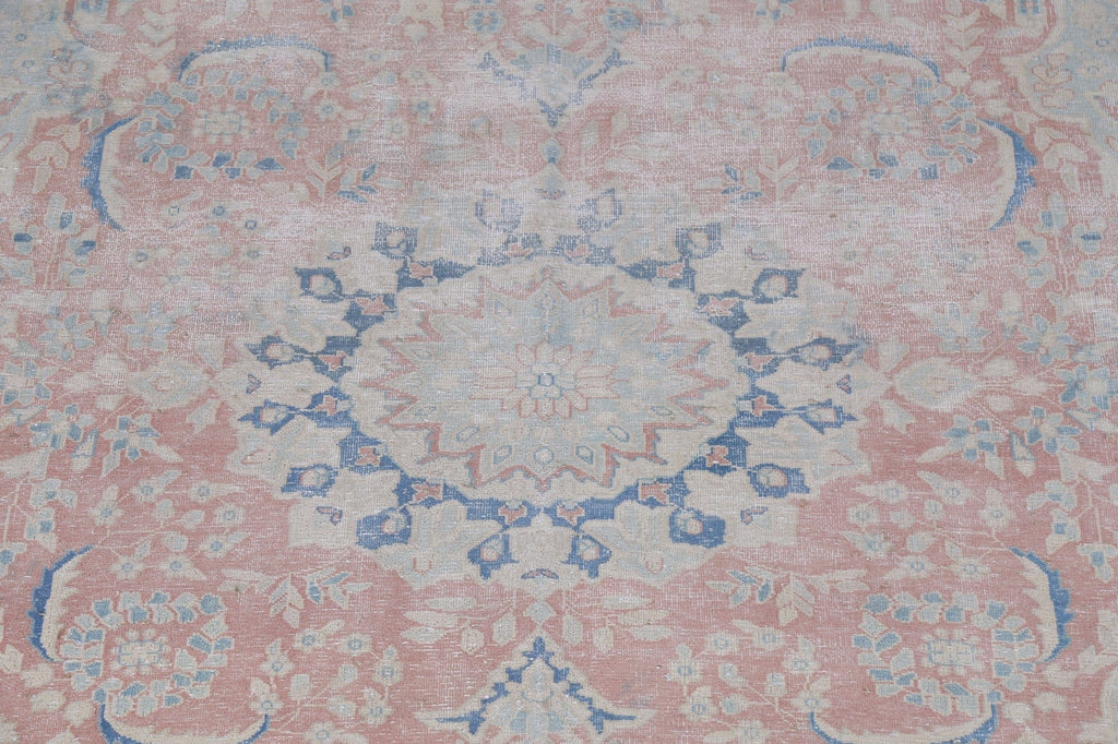 Muted Distressed Kerman Persian Area Rug 8x11