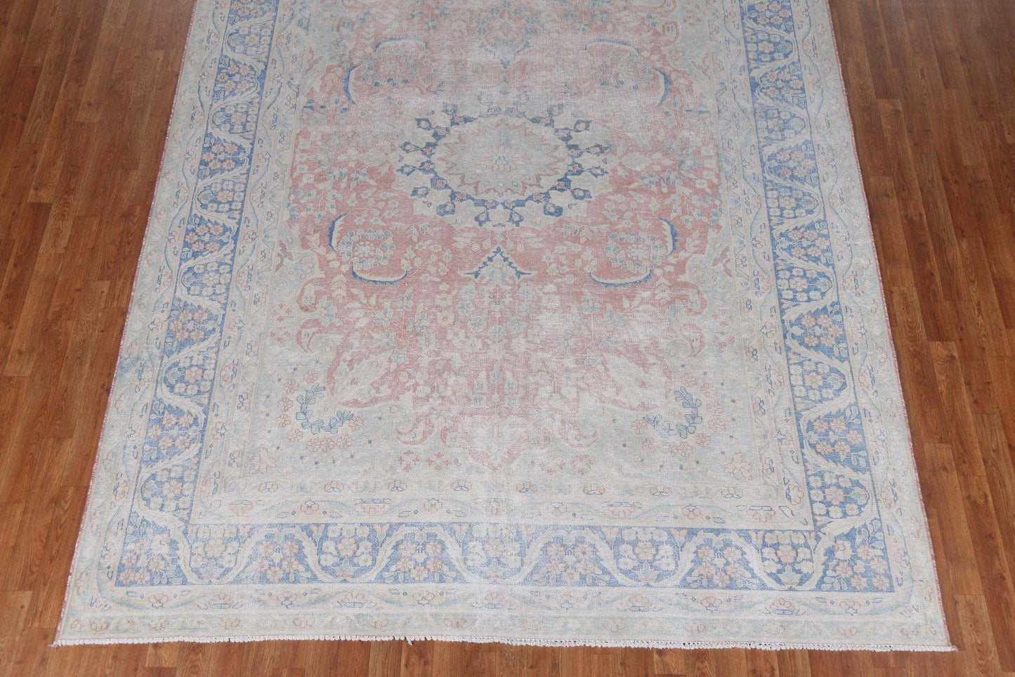 Muted Distressed Kerman Persian Area Rug 8x11