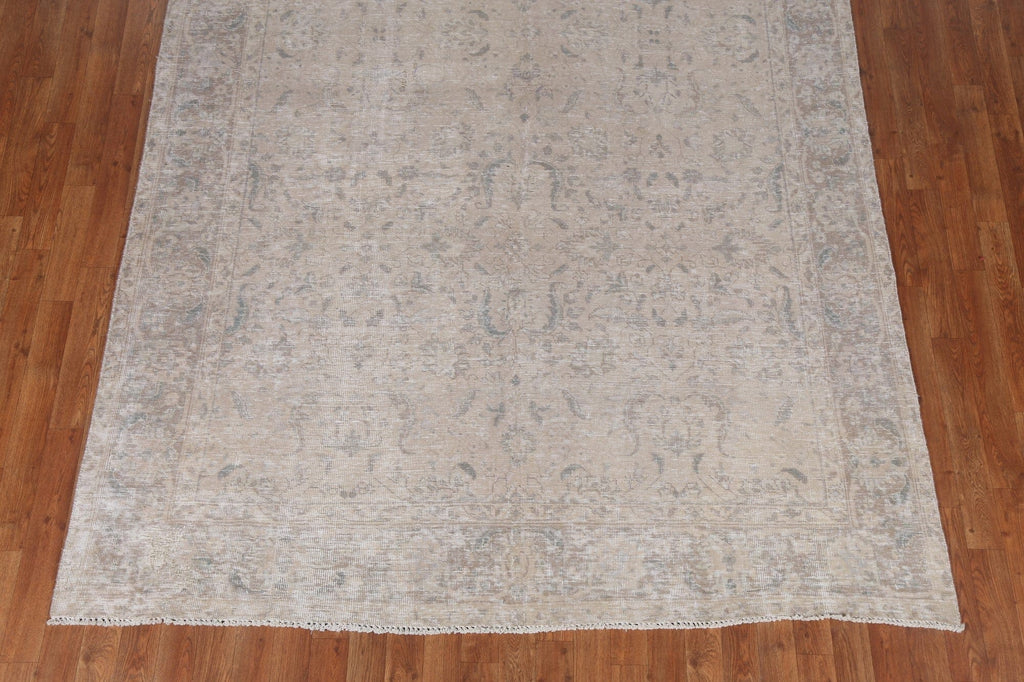 Muted Distressed Tabriz Persian Area Rug 6x9