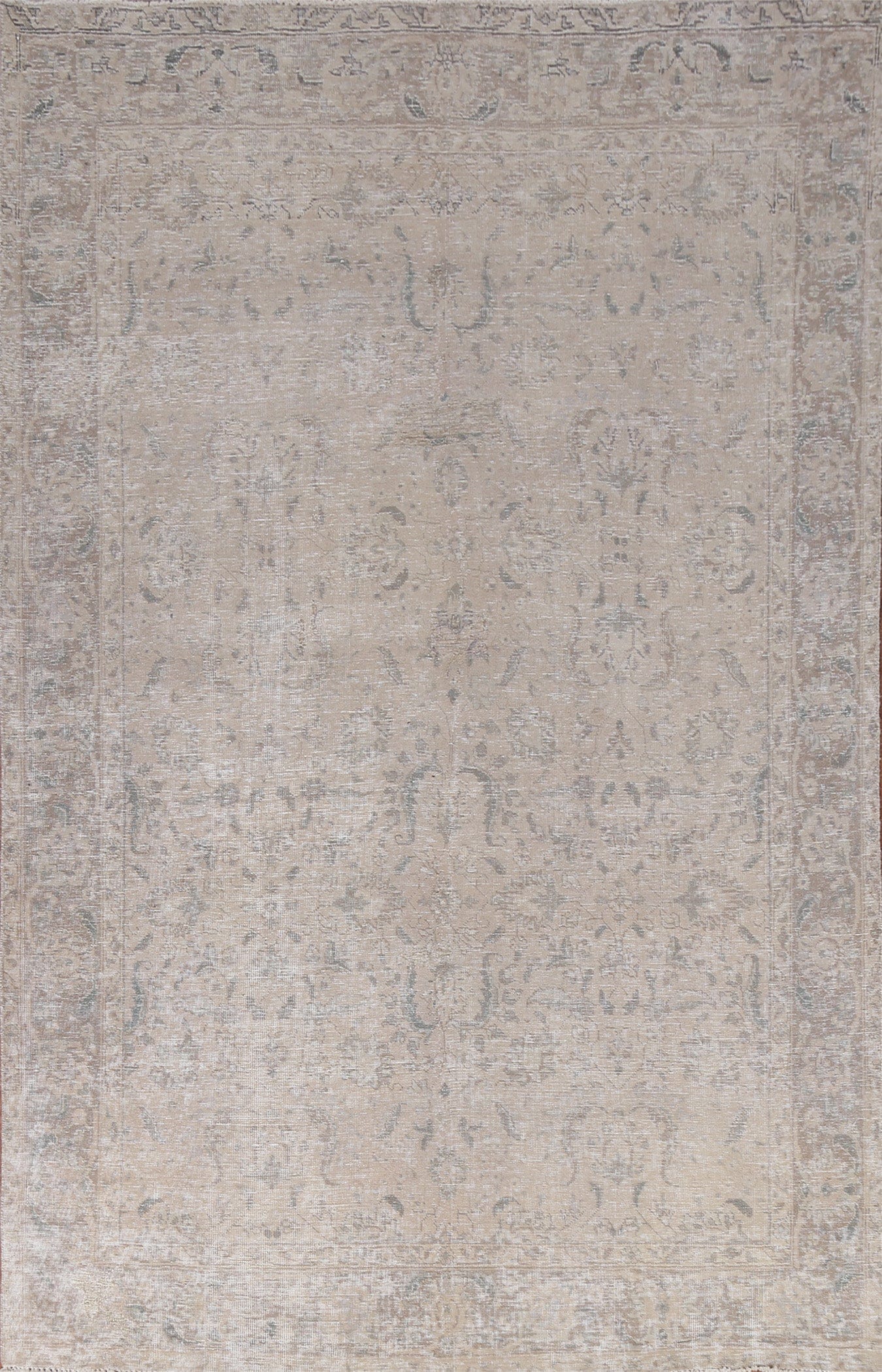 Muted Distressed Tabriz Persian Area Rug 6x9