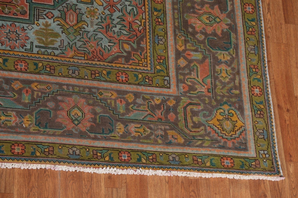 Distressed Over-Dyed Tabriz Persian Area Rug 9x13