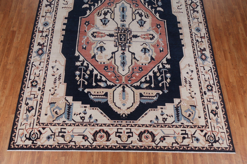 Hand-Knotted Wool Heriz Serapi Turkish Rug 9x12