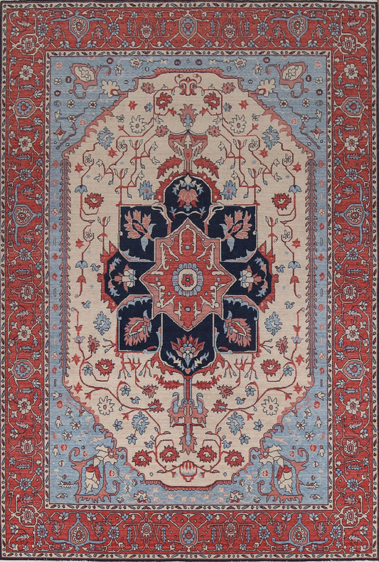 Handmade Heriz Serapi Turkish Wool Rug 9x12