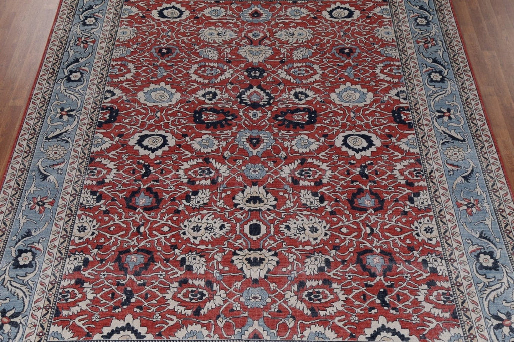 Red Floral Wool Sultanabad Ziegler Turkish Rug 9x12