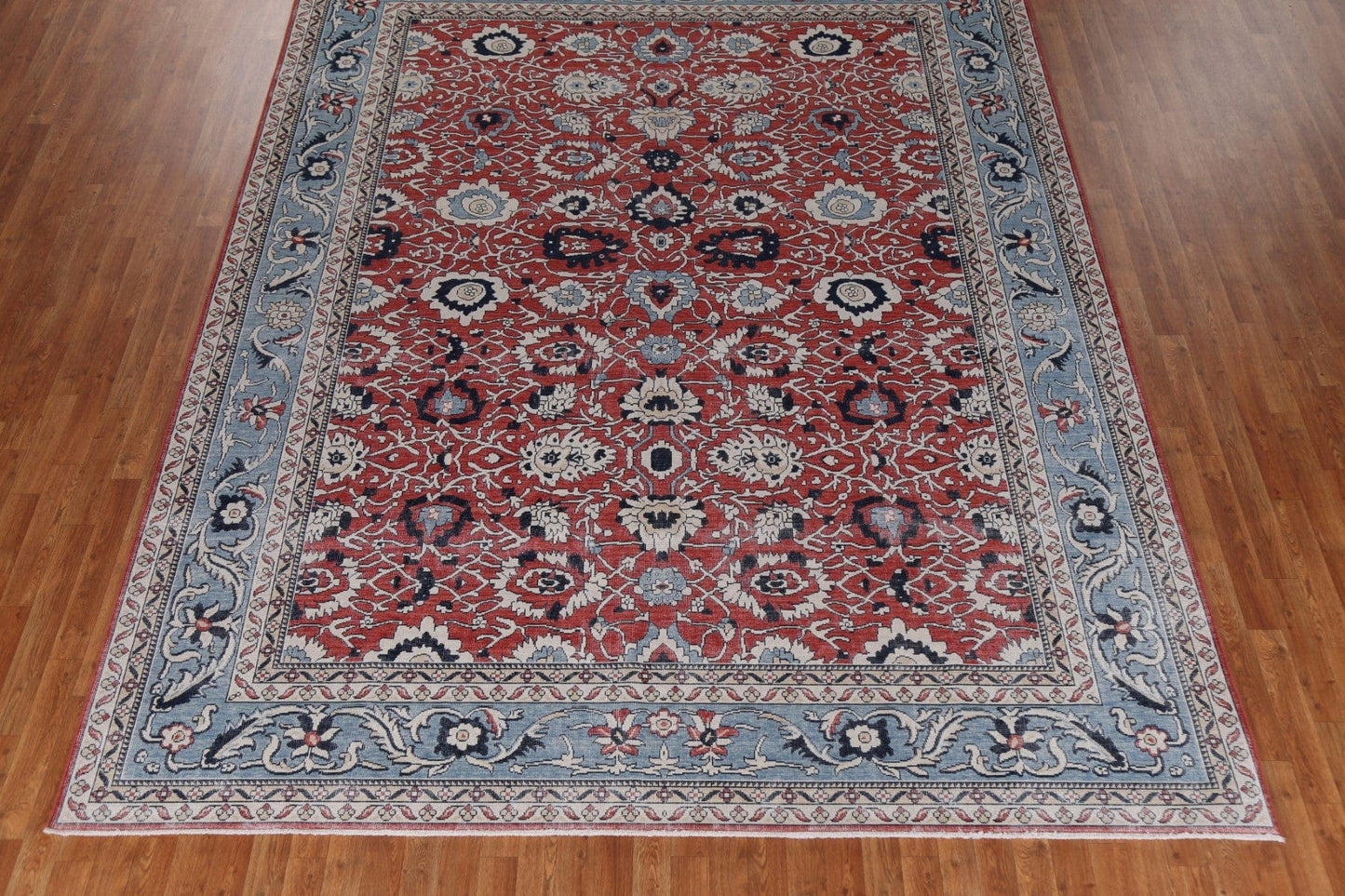 Red Floral Wool Sultanabad Ziegler Turkish Rug 9x12