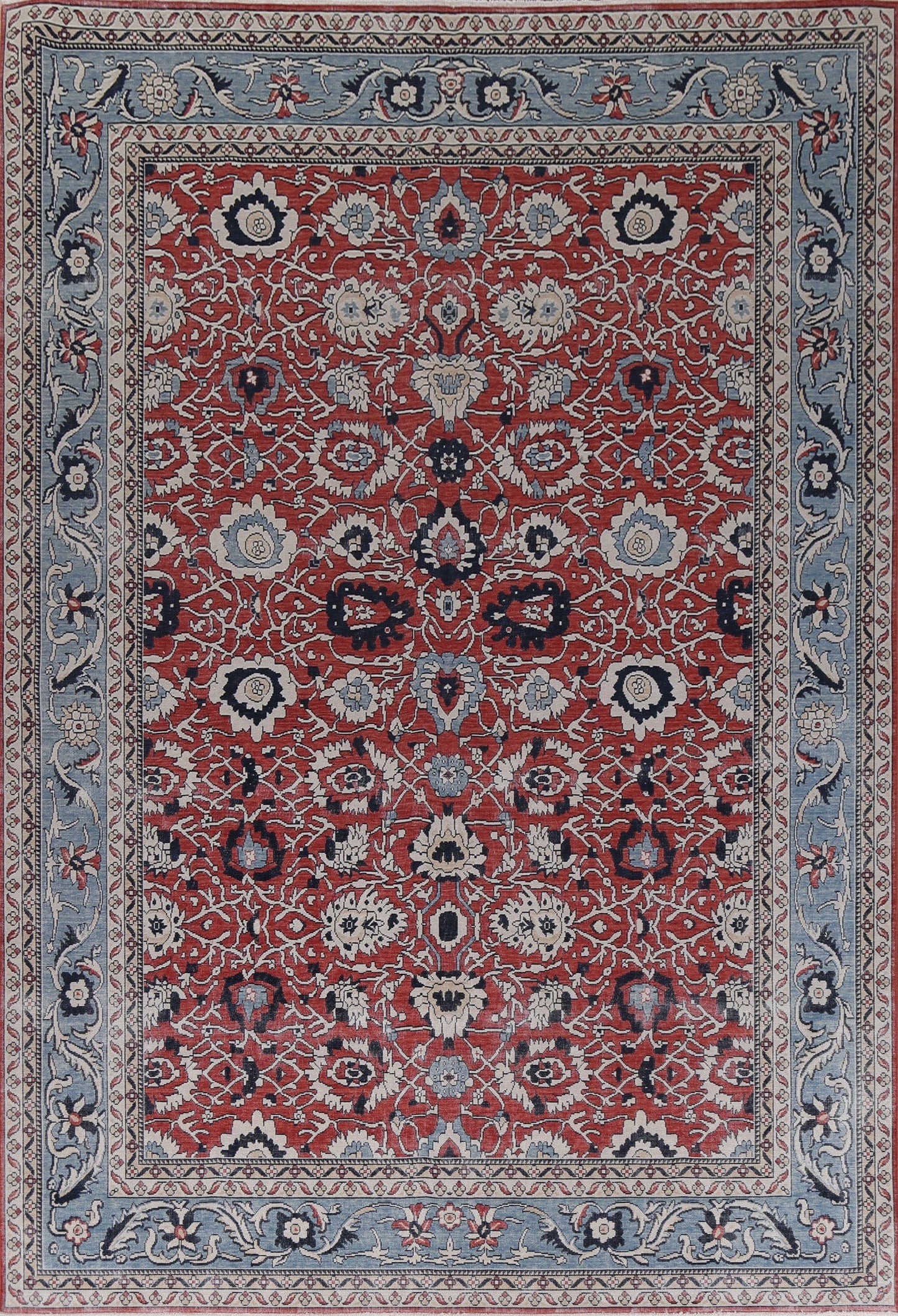 Red Floral Wool Sultanabad Ziegler Turkish Rug 9x12