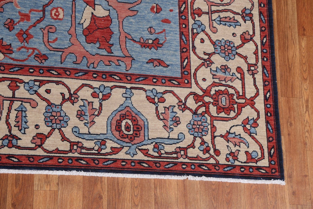 Hand-Knotted Red Heriz Serapi Turkish Wool Rug 9x12