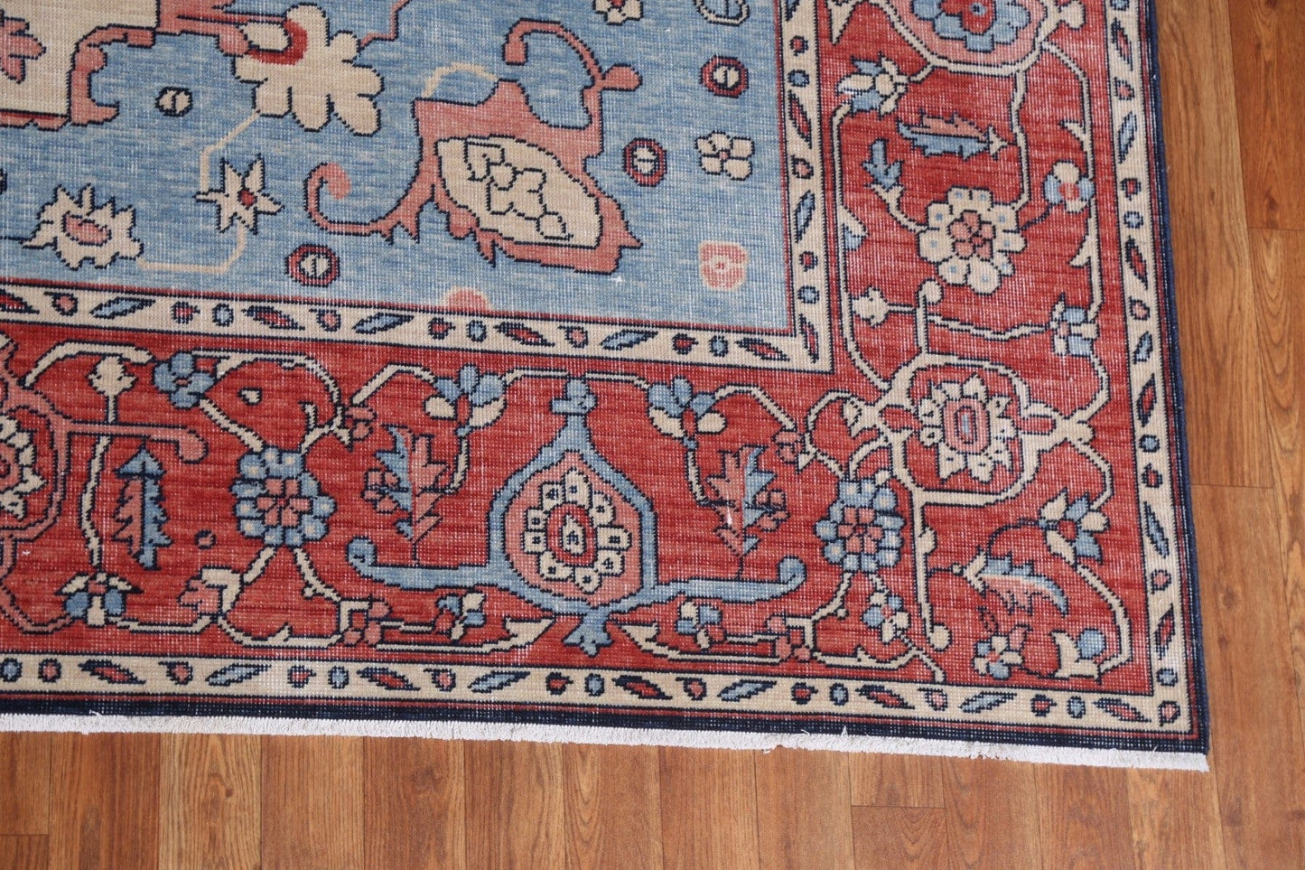 Hand-Knotted Heriz Serapi Turkish Wool Rug 9x12