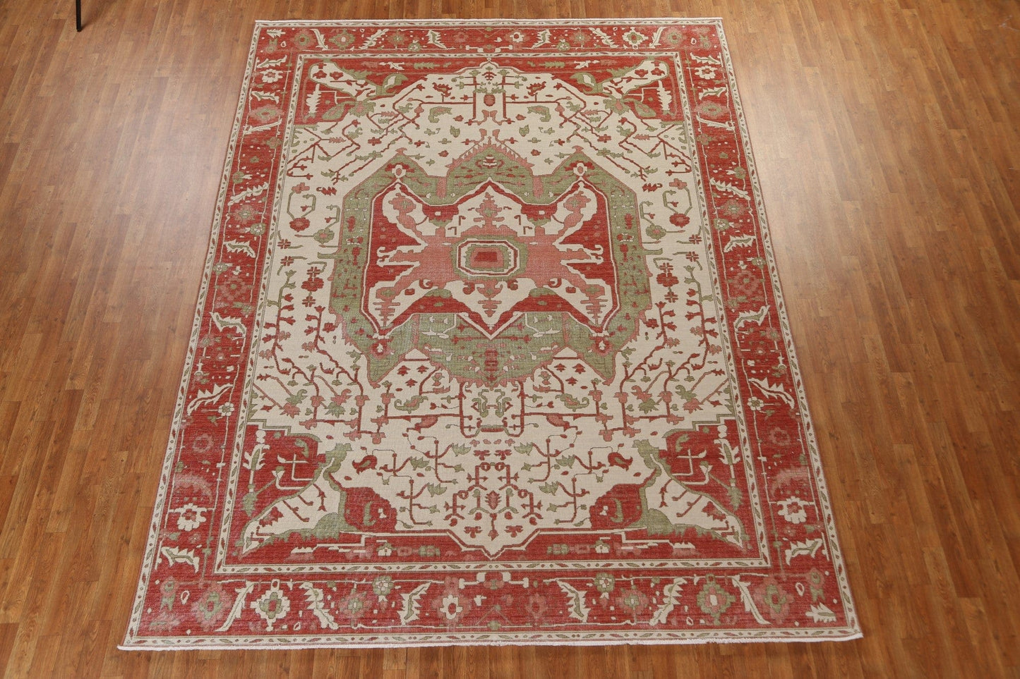 Hand-Knotted Wool Heriz Serapi Turkish Rug 9x12