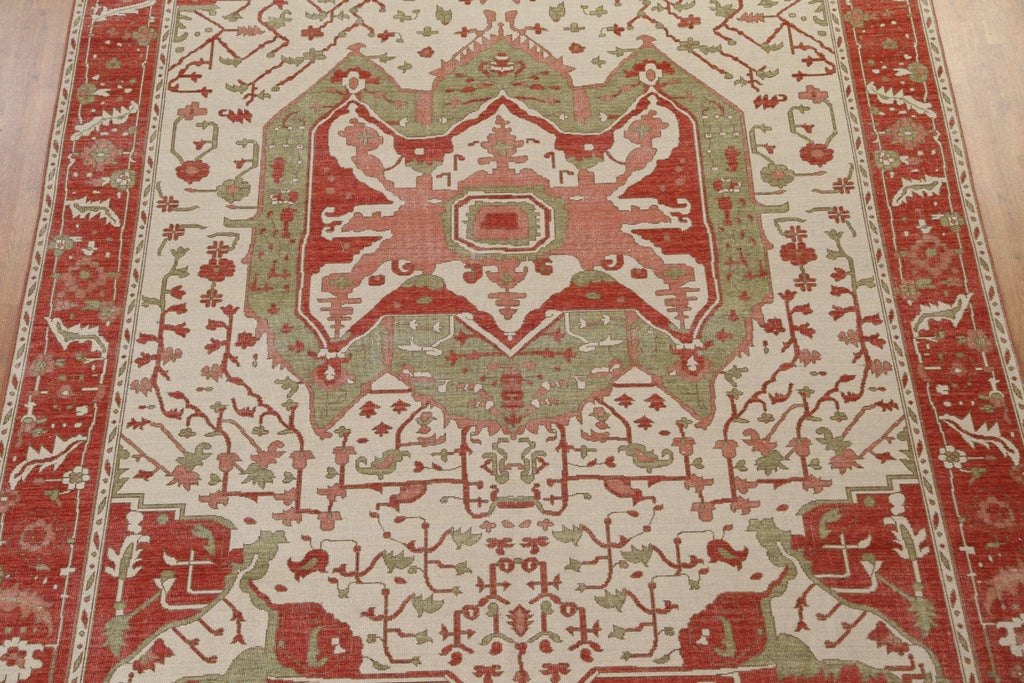 Hand-Knotted Wool Heriz Serapi Turkish Rug 9x12