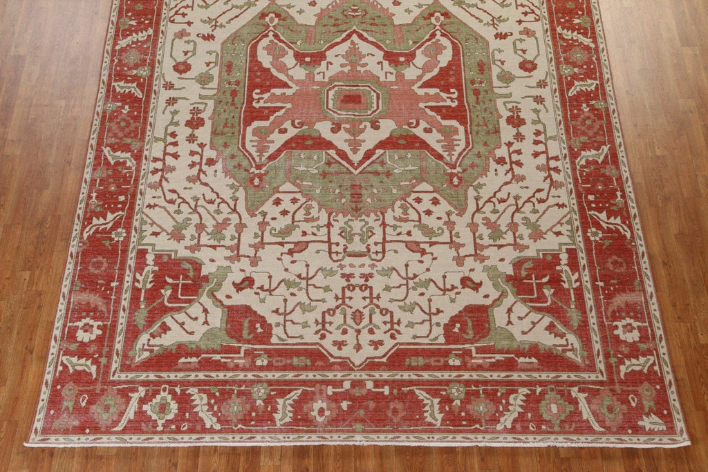 Hand-Knotted Wool Heriz Serapi Turkish Rug 9x12