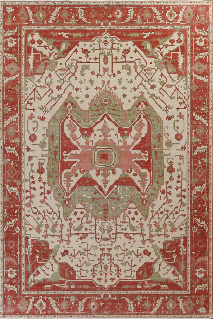 Hand-Knotted Wool Heriz Serapi Turkish Rug 9x12