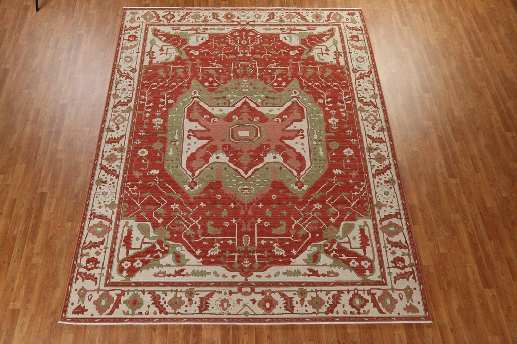 Hand-Knotted Heriz Serapi Turkish Wool Rug 9x12