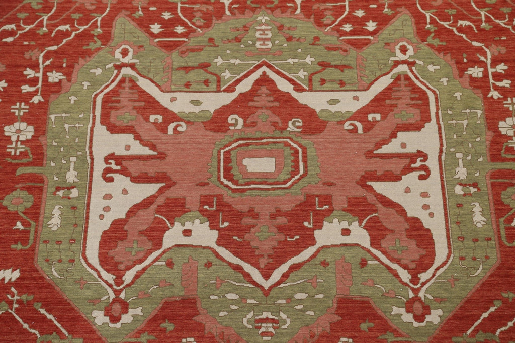 Hand-Knotted Heriz Serapi Turkish Wool Rug 9x12