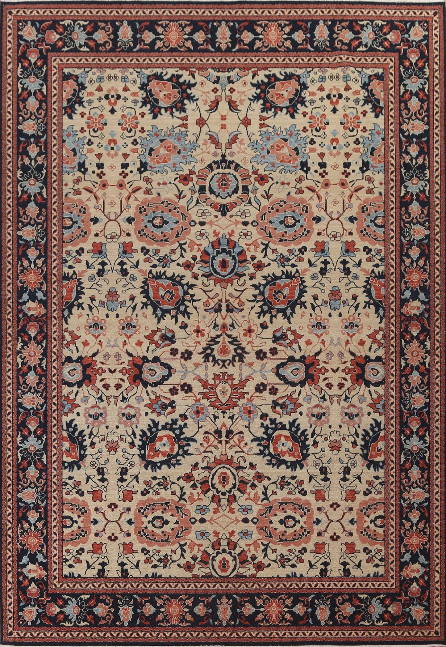 All-Over Floral Sultanabad Ziegler Turkish Rug 9x12