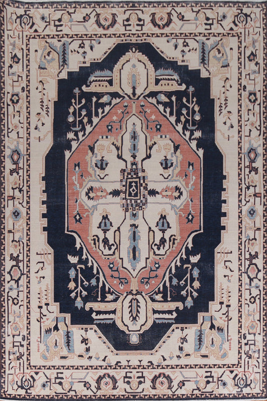 Handmade Heriz Serapi Turkish Wool Rug 9x12