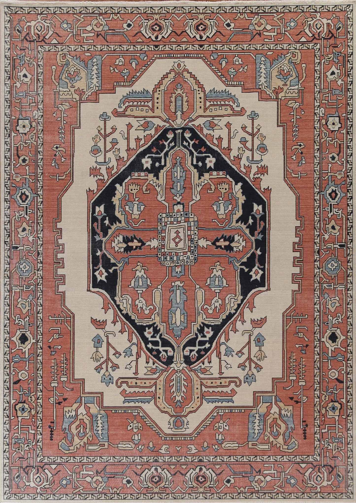 Handmade Heriz Serapi Turkish Wool Rug 8x10