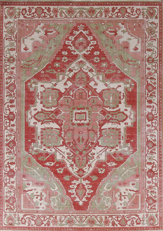 Hand-Knotted Heriz Serapi Turkish Wool Rug 8x10