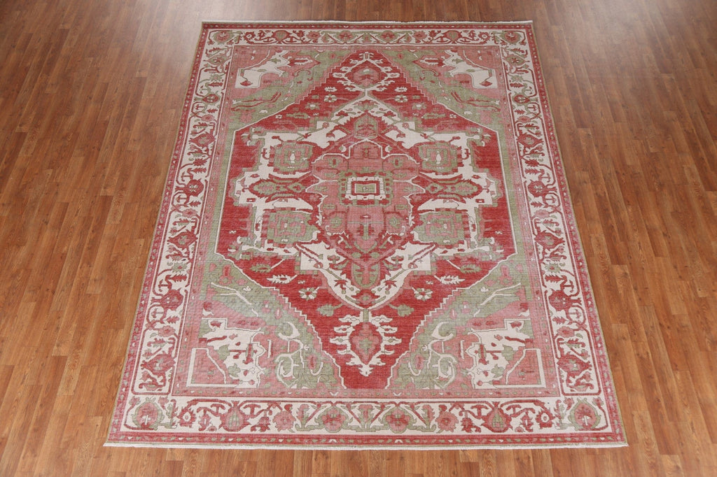 Hand-Knotted Heriz Serapi Turkish Wool Rug 8x10