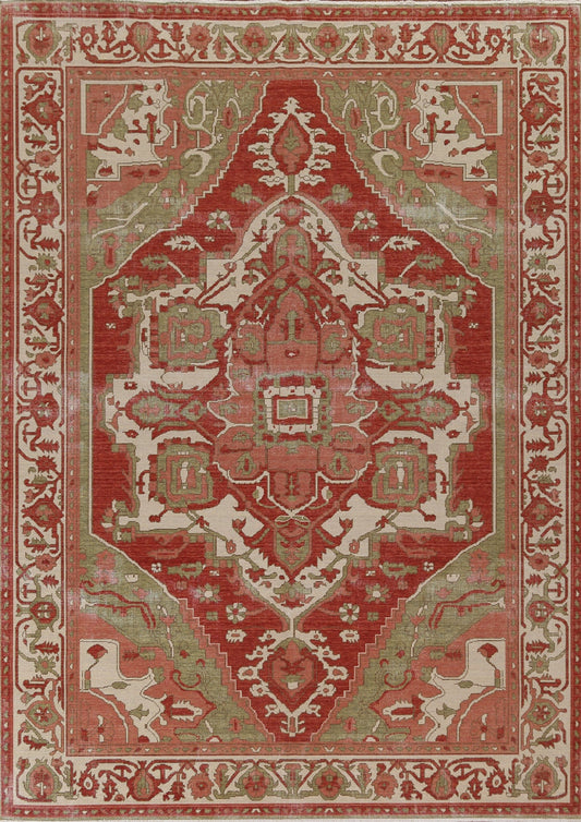 Floral Wool Heriz Serapi Turkish Rug 8x10