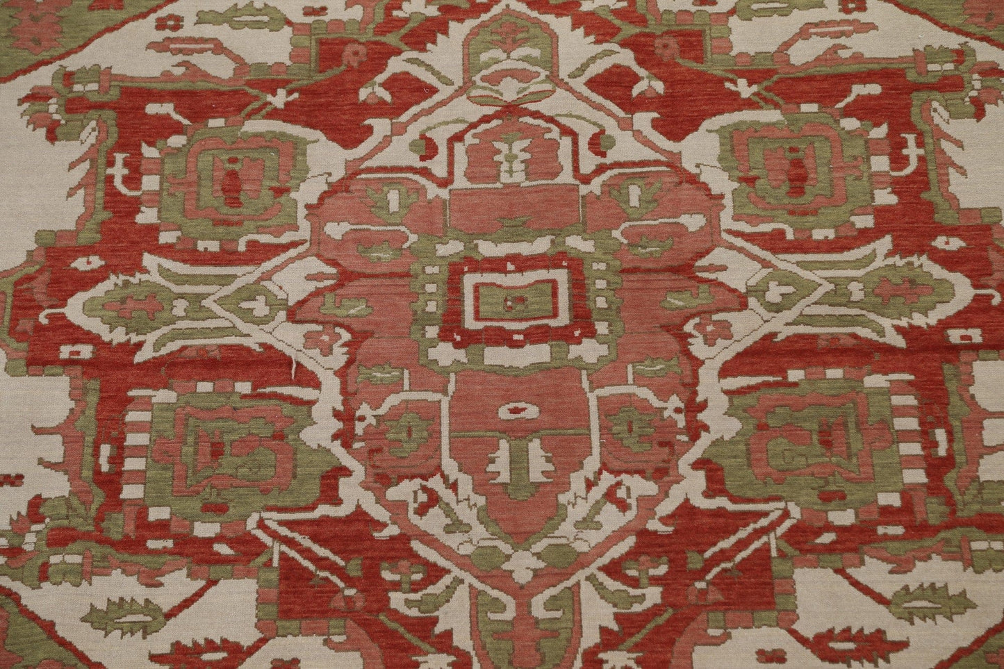 Geometric Handmade Heriz Serapi Turkish Wool Rug 8x10