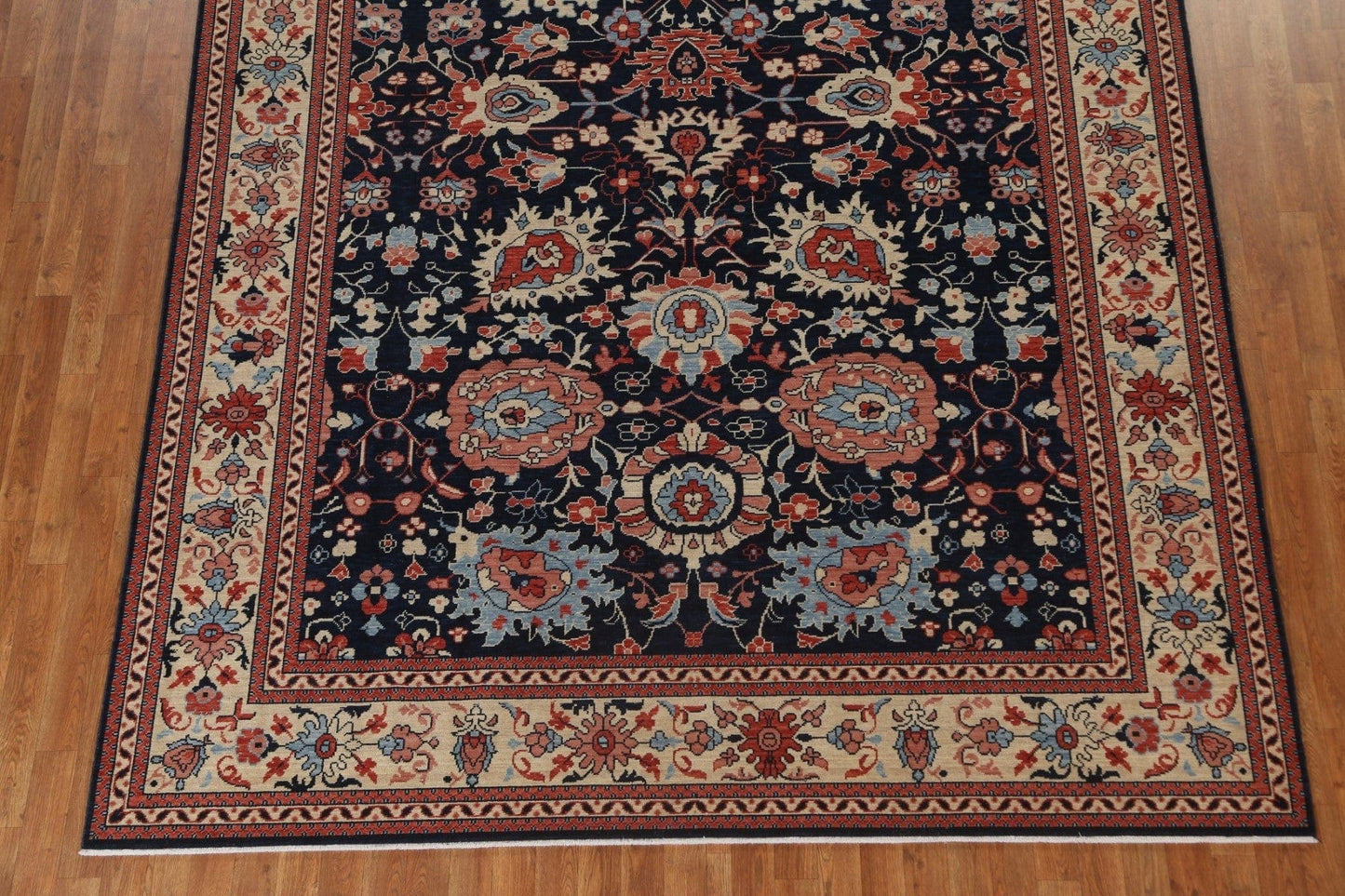 Navy Blue Floral Sultanabad Ziegler Turkish Wool Rug 8x10