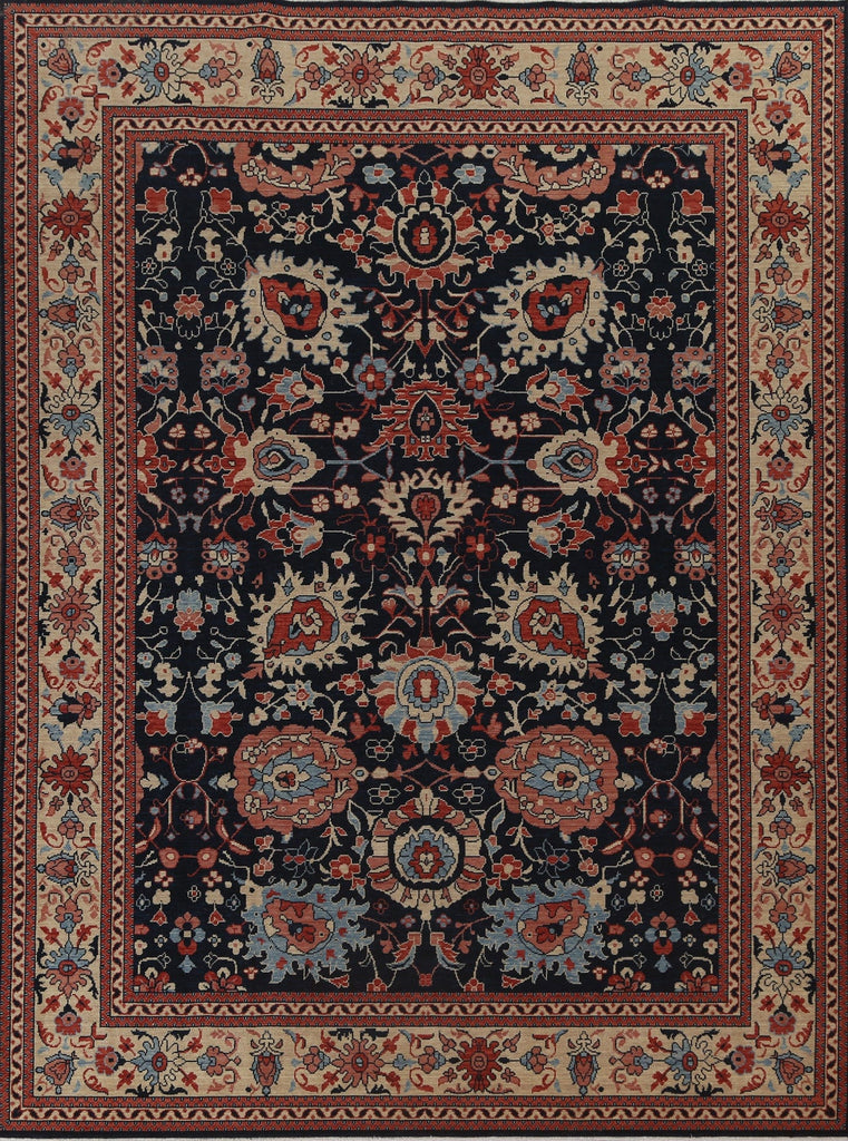 Navy Blue Floral Sultanabad Ziegler Turkish Wool Rug 8x10