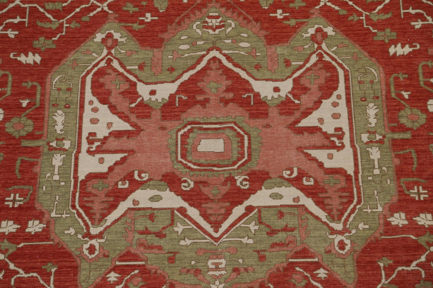 Geometric Handmade Heriz Serapi Turkish Wool Rug 8x10