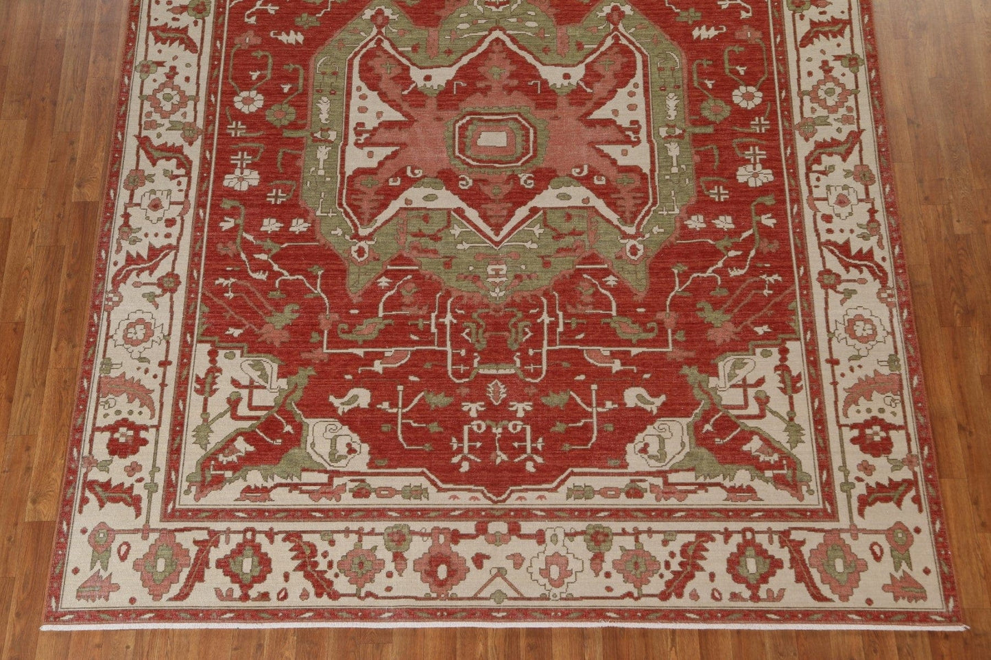 Geometric Handmade Heriz Serapi Turkish Wool Rug 8x10