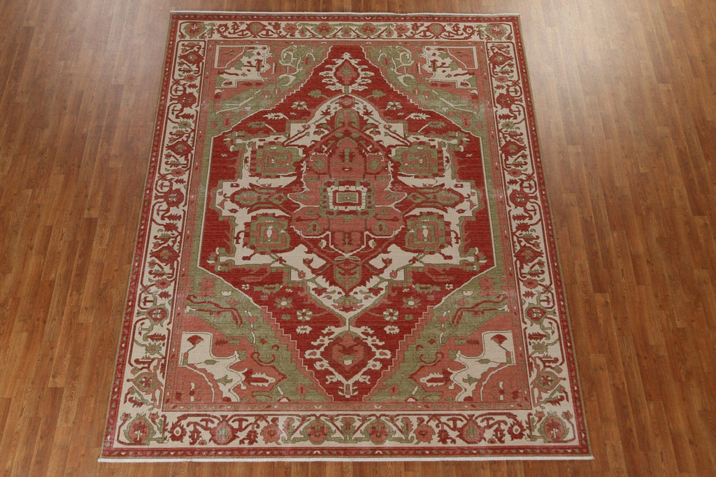 Geimetric Handmade Heriz Serapi Wool Turkish Rug 8x10