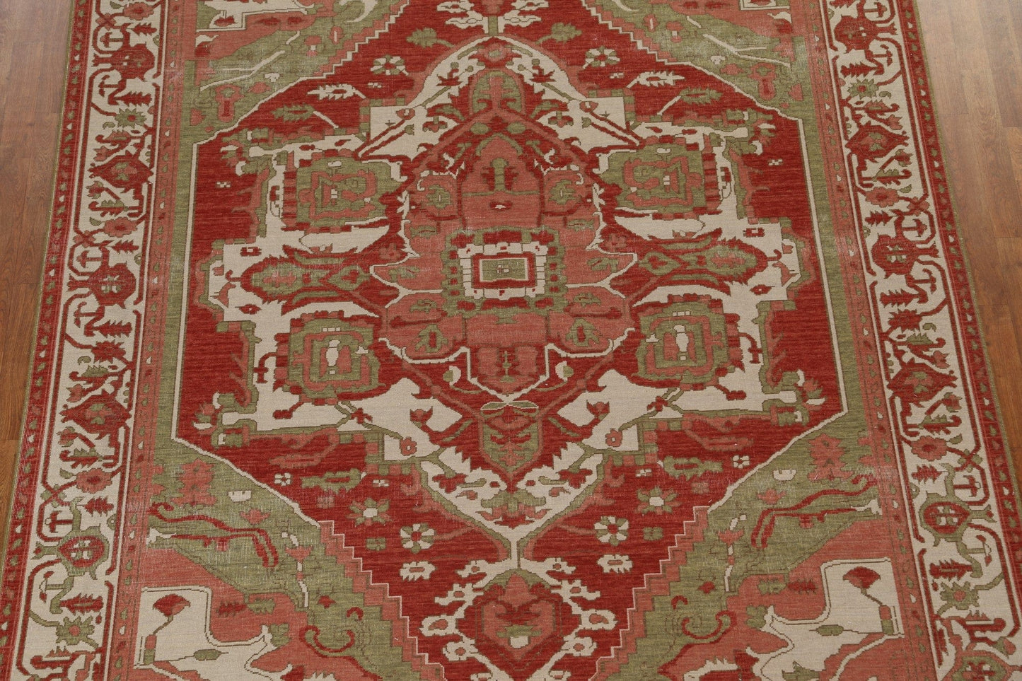 Geimetric Handmade Heriz Serapi Wool Turkish Rug 8x10