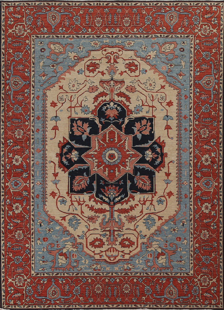 Geometric Heriz Serapi Wool Turkish Rug 8x10