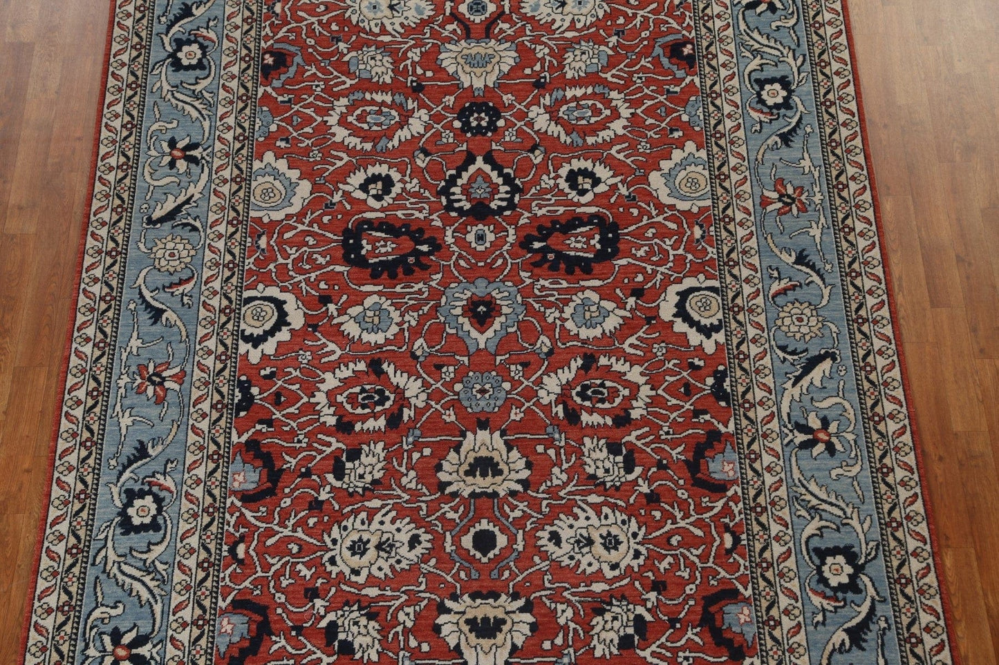 Red Floral Sultanabad Ziegler Wool Turkish Rug 7x10