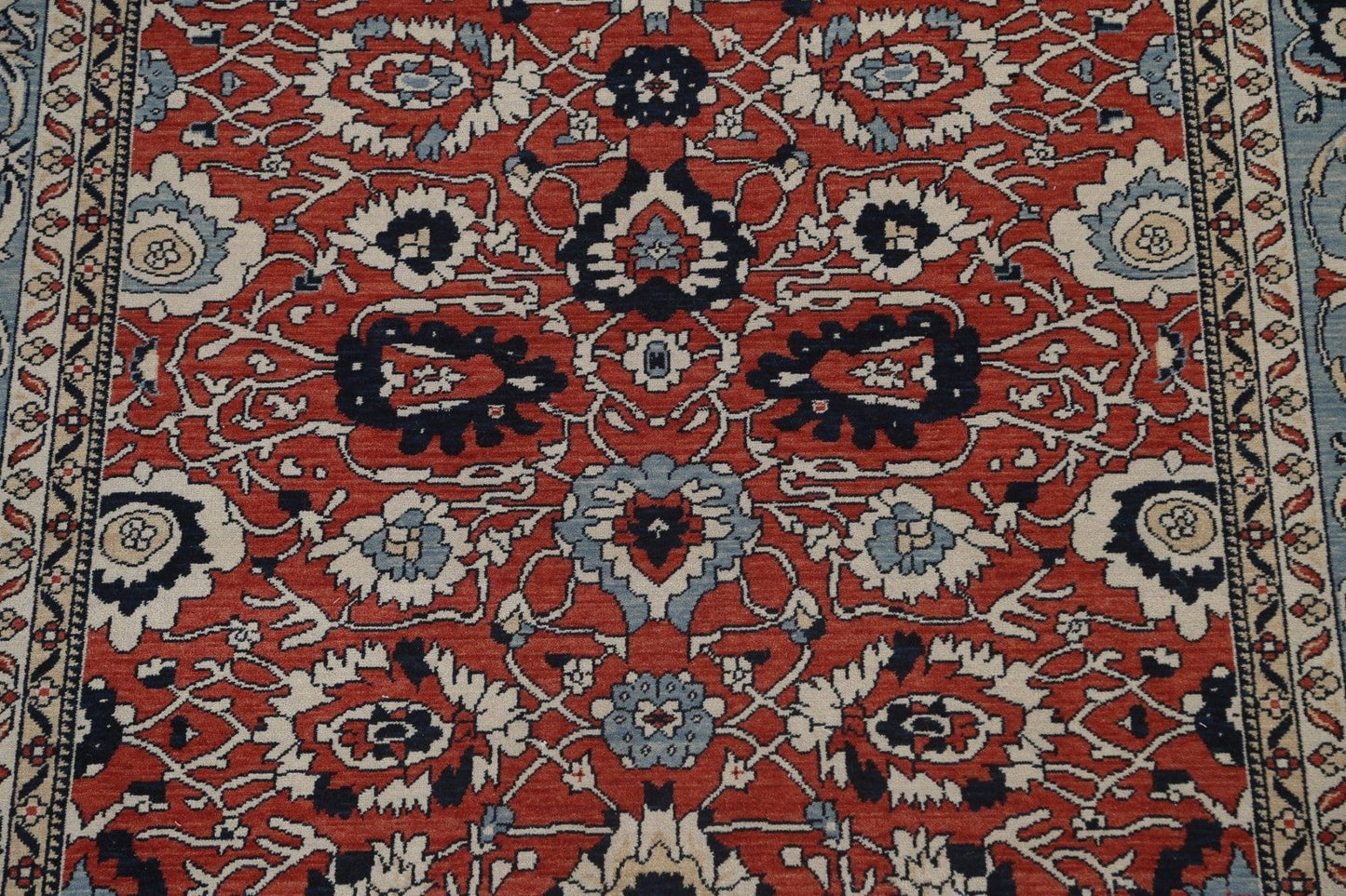 Red Floral Sultanabad Ziegler Wool Turkish Rug 7x10