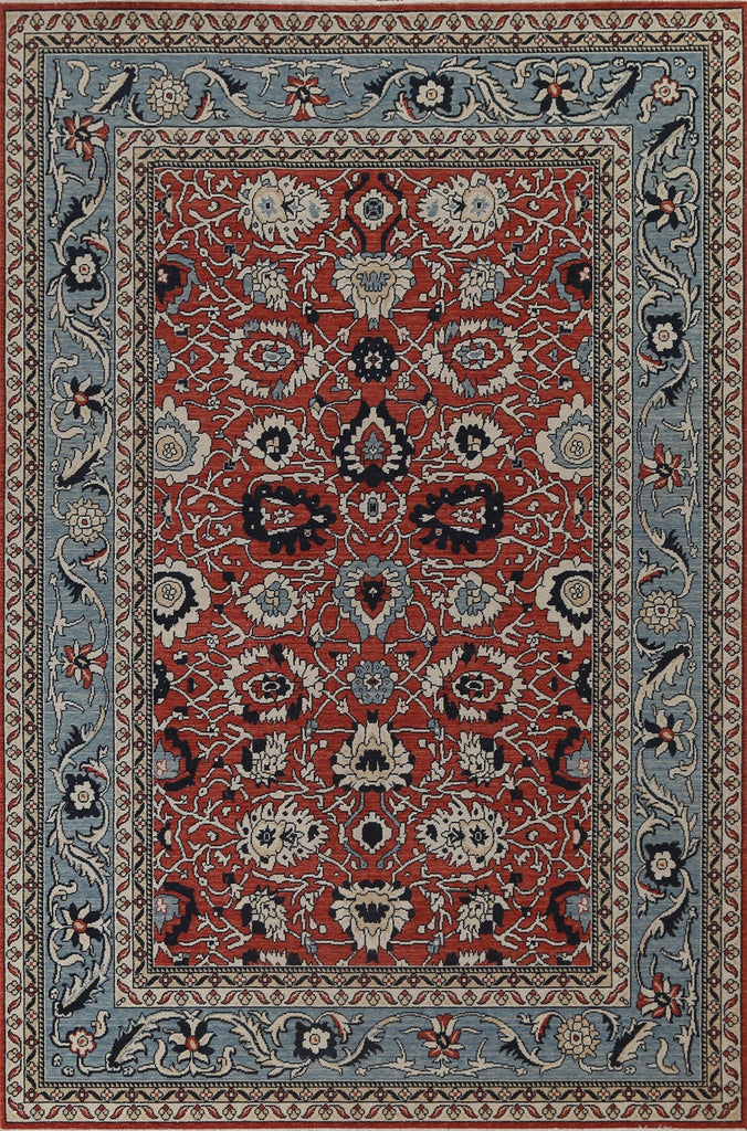 Red Floral Sultanabad Ziegler Wool Turkish Rug 7x10