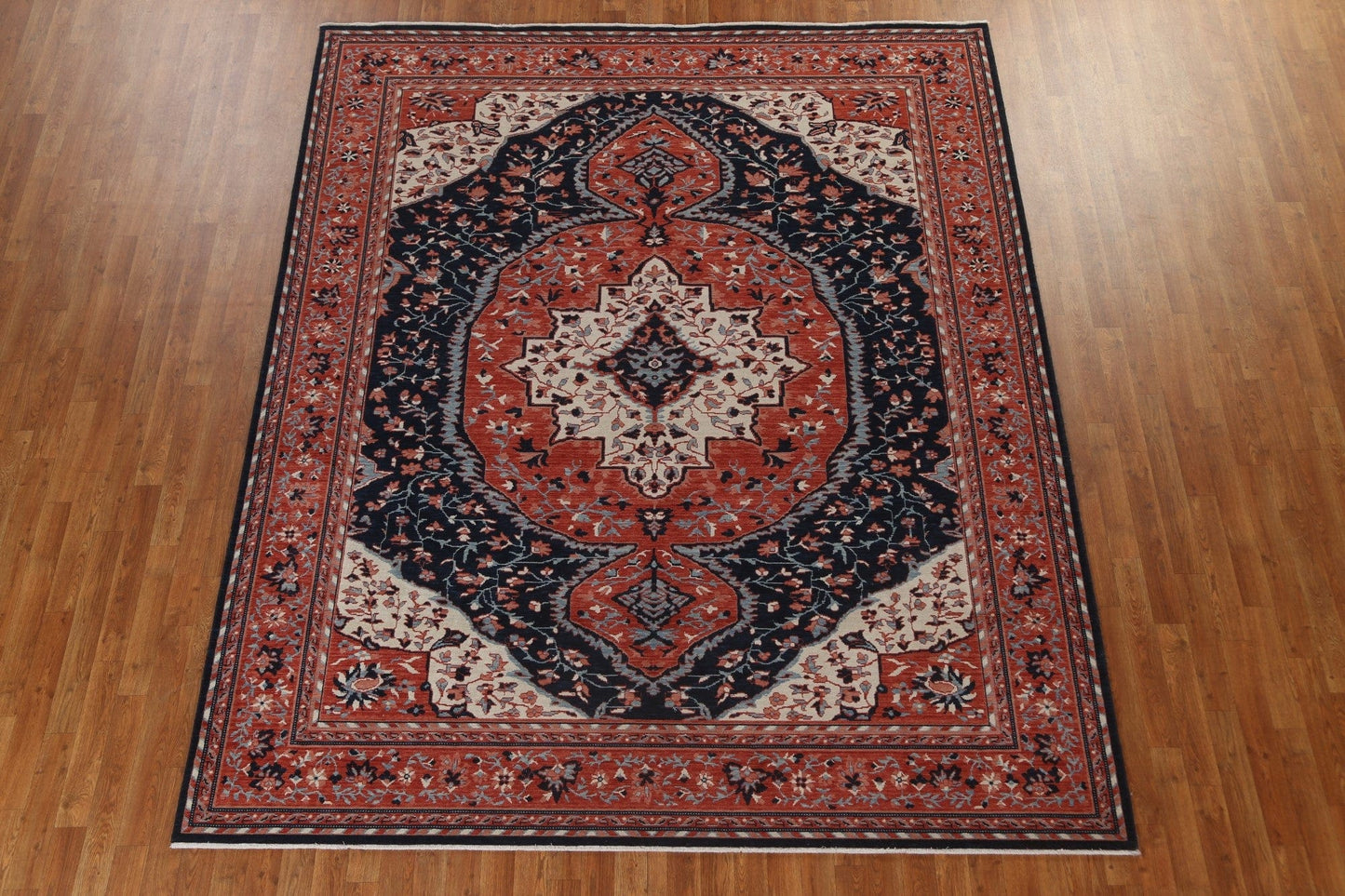 Geometric Handmade Sarouk Farahan Wool Turkish Rug 8x10