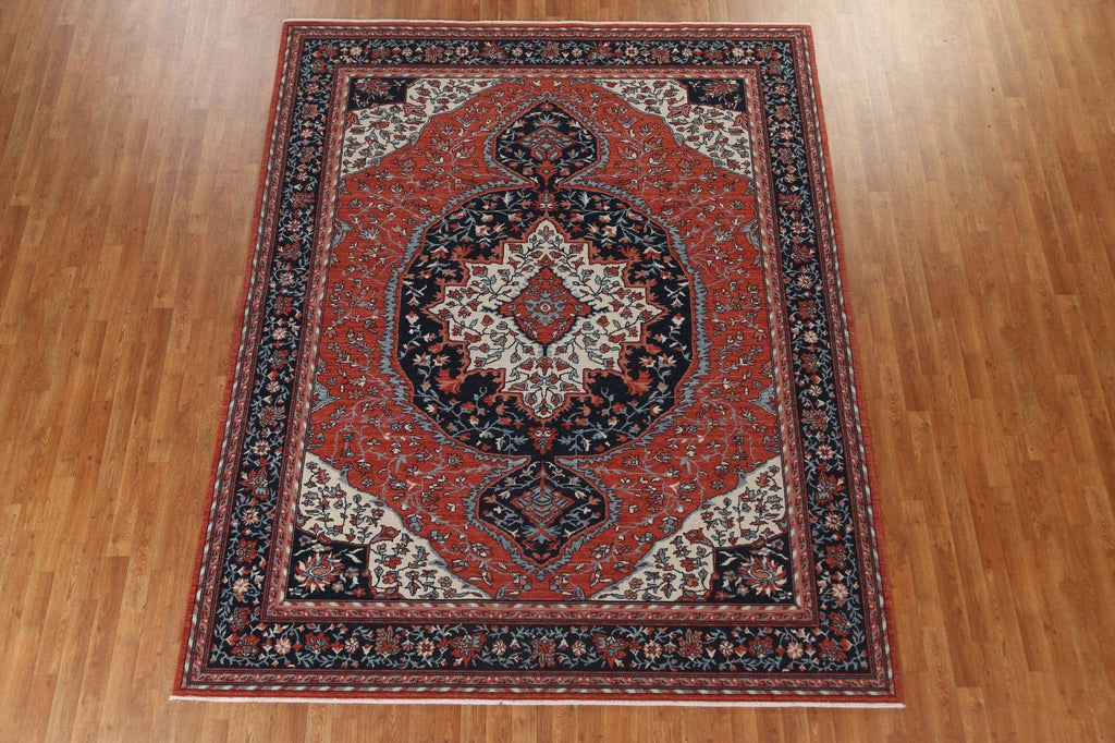 Geometric Red Sarouk Farahan Wool Turkish Rug 8x10