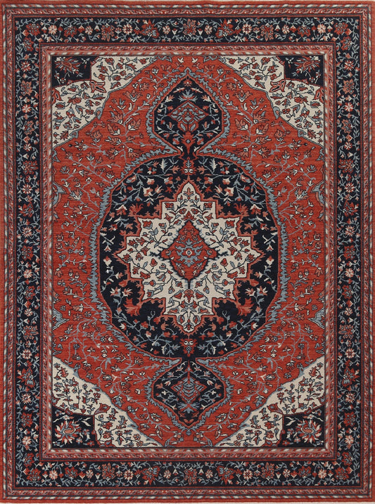 Geometric Red Sarouk Farahan Wool Turkish Rug 8x10