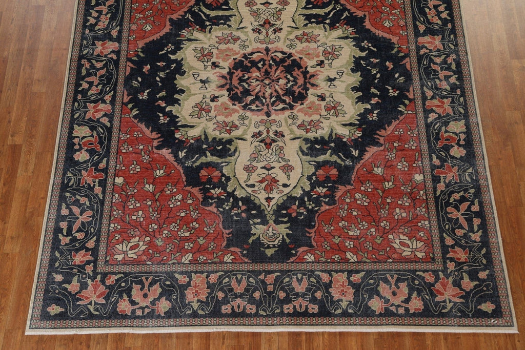 Geometric Hand-Knotted Sarouk Farahan Wool Turkish Rug 8x10